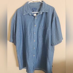 M9 Towncraft men's XL short-sleeved denim and white button up